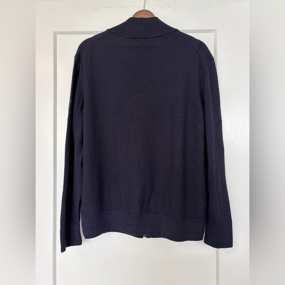 BOSS Men’s Wool-Cotton Full-Zip Knit Sweater Size L - Picture 2 of 6